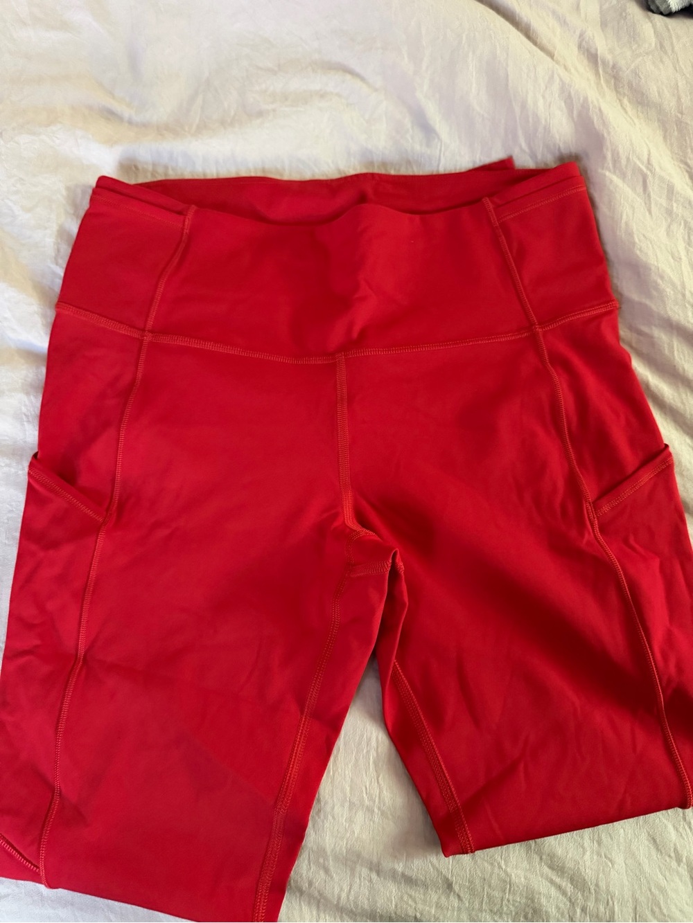 Lululemon Women’s Red Leggings with Side Pockets